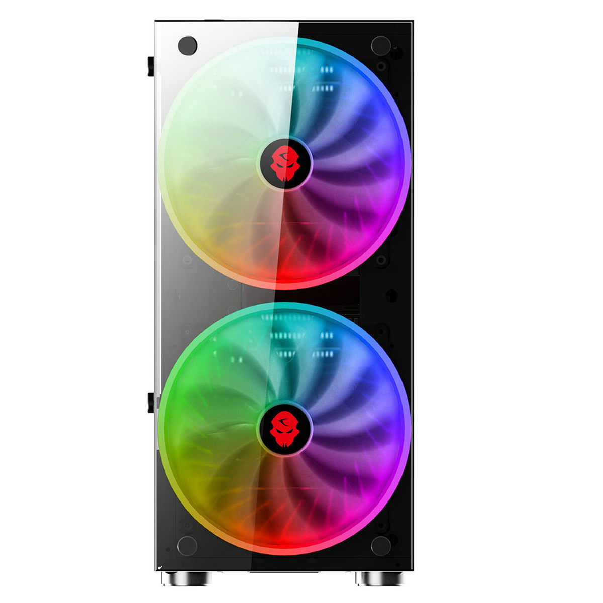 RGB Computer Case Double Side Tempered Glass Panels ATX Gaming Cooling ...